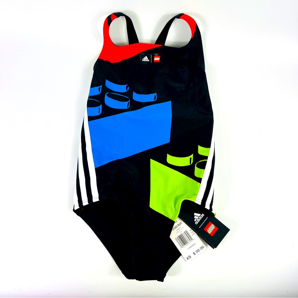 Adidas x Lego EXCLUSIVE Girl's One Piece Swimsuit XS 4/5 NWT